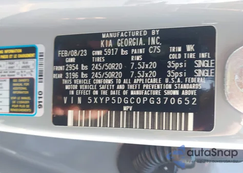 2023 Kia Telluride Sx X-Line from USA, damaged, VIN 5XYP5DGC0PG370652